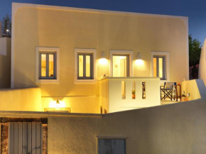 Blue and White Aura Santorini traditional house